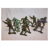 5 vintage Louis Marx & Co. action figures, 5" - 5