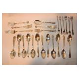 6 cocktail / seafood forks - 4 cold meat forks -