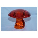 Mid Century Viking Persimmon glass mushroom