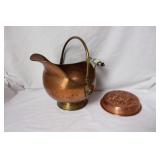 Dutch Copperware brass & copper coal scuttle -