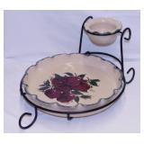 Home & Garden Party stoneware chip & dip set on