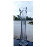 Mid Century swung glass vase, 13" tall -