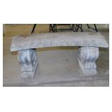 Concrete 2-piece garden patio porch curved bench,