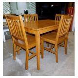 Solid wood farmhouse dining table & 4 chairs,