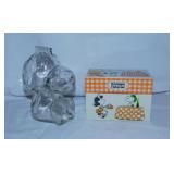 Anchor Hocking glass Snoopy Dog coin bank, 6"