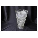 Anchor Hocking Wexford glass footed vase, 10"
