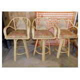 3 Mid Century Coastal split bamboo & rattan patio