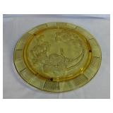 2 vintage Federal glass amber Sharon or Cabbage
