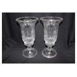 Pair Towle crystal candlestick holders w/