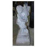 Concrete 2-piece putti (wingless cherub) holding