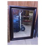 Large beveled mirror in cherry frame, 32" x 44"
