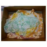 8 vintage hand crocheted doilies