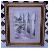 Tropical Courtyard print by Viv, professionally