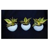 Faux floral arrangements - 2 metal wall art
