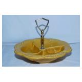Mid Century California Pottery divided nut dish -