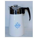 Corning Blue Cornflower 9 cup coffee pot - Rival