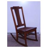 Antique walnut sewing rocker rocking chair w/