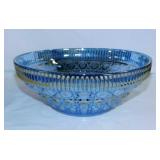 Indiana Windsor Blue Carnival glass salad bowl,
