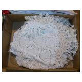10 crocheted doilies & tablecloths