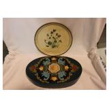 Norwegian hand painted bentwood tine box, 15" x