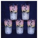 5 Anchor Hocking Daffodil juice glasses