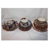 Japan Kutani hand painted plates, saucers, cups &