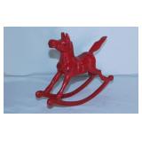 Vintage cast iron rocking horse doorstop, 8" tall