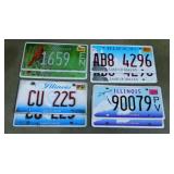 4 pair embossed metal Illinois license plates -