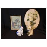 Silvestri hand crafted porcelain cat planter -