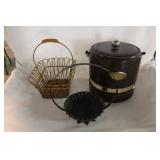 Mid Century Drulane ice bucket - Wicker & wire