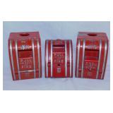 3 metal fire alarm boxes