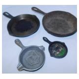 2 cast iron skillets, 6.5" diameter - 2 cast iron