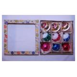 9 vintage mercury glass Christmas tree ornaments