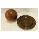 1969 carved Linden wood Zakopane Poland plate w/