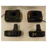 2 DeWalt 18V batteries w/ chargers