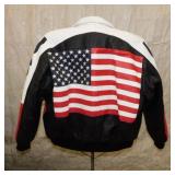 Vintage Michael Hoban USA Flag leather jacket