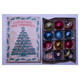 12 vintage mercury glass Christmas tree ornaments