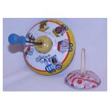 Vintage Ohio Art tin litho toy spinning top - Tin