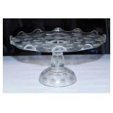 Atomic Star Burst pedestal glass dessert plate,