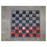 Woven rug checkers board w/ game pieces - Trap