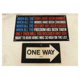 Metal Patriotic firearms freedom sign, 16" x 8.5"