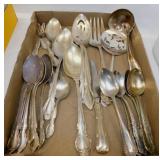 Antique silverplate: Serving forks & spoons -