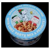 2024 Peanuts Gang Chex Mix tin, 8" diameter -