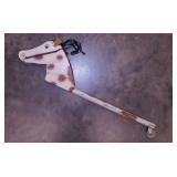 Vintage wooden toy ride-on hobby horse w/ leather