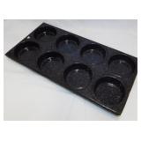 Antique graniteware muffin pan - Small enamelware