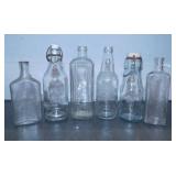 7 antique glass bottles: Citrate of Magnesium w/