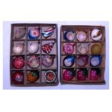 24 vintage mercury glass Christmas tree ornaments