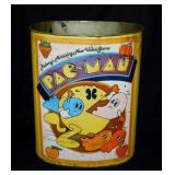 1981 Pac-Man video game metal waste can by