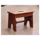 Nice hand crafted walnut step stool bench,