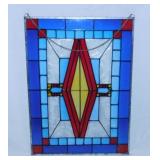 Mission Style stained glass window panel, 10.25"